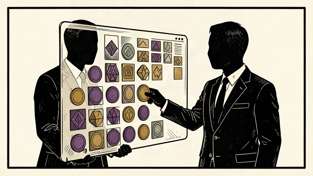 An editorial illustration showing two anonymous figures behind a digital interface, surreptitiously moving a token before it reaches the public display.