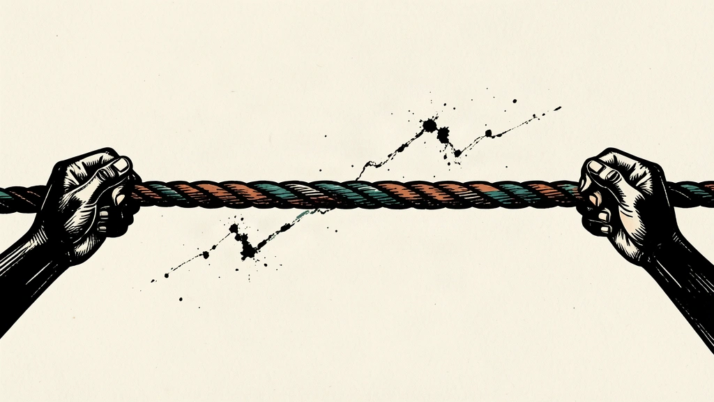 Two pairs of hands pull a rope tight from opposite sides to stabilize a volatile path.
