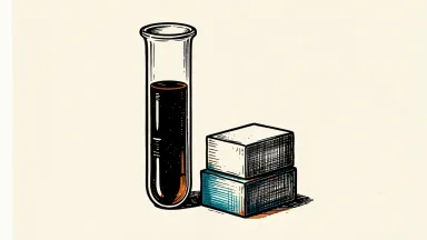 Labcorp acquires BioReference Health assets; a large test tube beside stacked blocks suggests a medical testing acquisition.