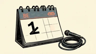 Charter Communications schedules an earnings webcast, shown as a calendar with a microphone and cable.