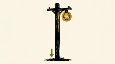 Citigroup cuts CenterPoint Energy price target; a utility pole with a glowing bulb and a downward arrow at its base.