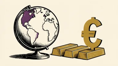 Global forex and fixed income markets: a globe sits next to plain gold bars and a large currency symbol.