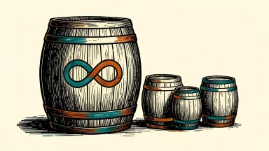 MGP Ingredients rebrands as Sempreon; a large wooden barrel with an infinity symbol beside three smaller barrels.
