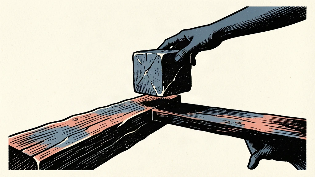 An editorial illustration showing a stone block being added to a balance beam to represent a forecasted interest rate hike.