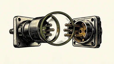 PTC sale to Schneider Electric under investigation: a magnifying glass scrutinizes the connection between an industrial electrical plug and socket.