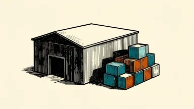 Prologis earnings beat year-ago core FFO, shown as a warehouse block with a smaller stack of cubes.