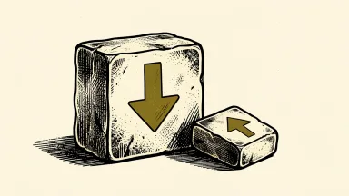 Skydance price target cut depicted by a stone block with a downward arrow and a toppled block with an upward arrow.