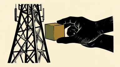 Verizon elects Charles Phillips to its board: a hand places a new structural block into a telecommunications tower.