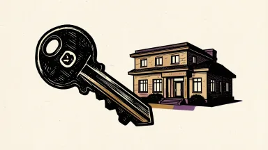 CenterWell has an option to buy clinics from a Humana-BlackRock venture starting in 2028, shown as a key beside a clinic silhouette.