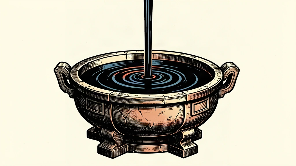 A large stone basin being filled by a heavy stream of liquid, representing a central bank liquidity injection.
