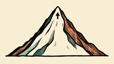 Vail Resorts price target raised: a mountain peak with an upward arrow in the snow.