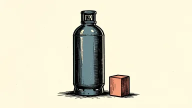 Air Products & Chemicals is represented by an industrial gas cylinder next to a small block symbolizing a price target.