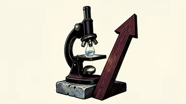 Kodiak Sciences price target raised by HC Wainwright: a microscope and a glass vial beside a large upward-pointing arrow.