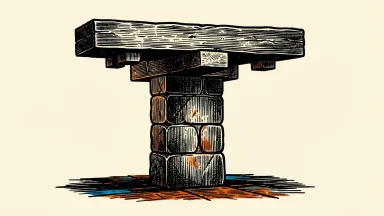 Zscaler reaffirms its fiscal first-quarter guidance: a solid stone pillar supports a perfectly aligned horizontal beam, mirroring a stable structure.