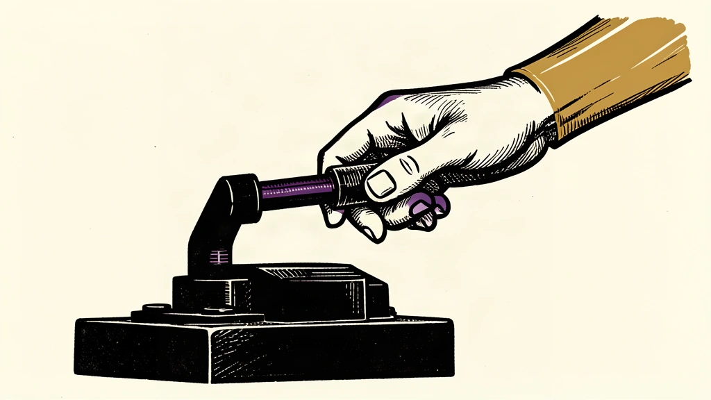 An editorial illustration showing a hand on a large mechanical lever, representing the choice to control the speed of development.