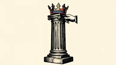 Houlihan Lokey upgraded to Market Outperform: a large stone pillar being crowned by a hand.