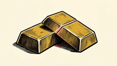 Gold Fields and Northern Star proposed combination: two heavy gold bars overlapping and merging into one solid form.