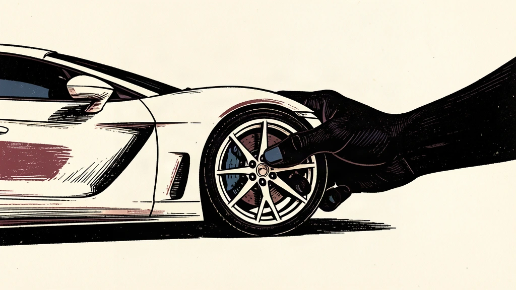 An editorial illustration showing a large hand attempting to slow down a fast-moving vehicle.