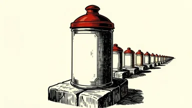 McCormick & Co Inc reaffirms its long-term outlook: a large spice tin stands on a stone base with a row of jars extending toward the horizon.