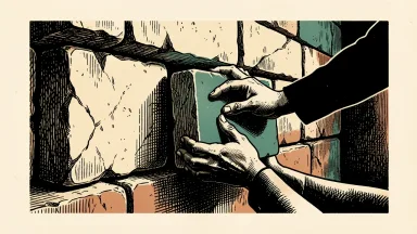 Oracle director Stephen Rusckowski increases his stake: a pair of hands slides a heavy stone block into a gap in a massive tiered wall.