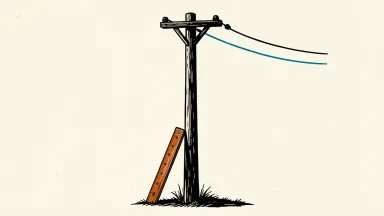 CenterPoint Energy is represented by a utility pole with a ruler leaning against it, indicating a lowered price target.