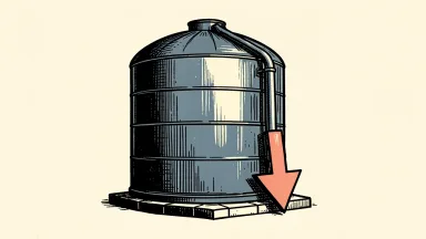 CenterPoint Energy price target cut depicted by a gas tank beside a downward-pointing arrow.