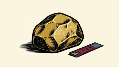 Barrick Mining Corp. price target cut is shown as a gold nugget with a retracted measuring tape.