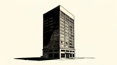 Newmark Group rating cut to neutral: a commercial office tower partially covered by a dark shadow.