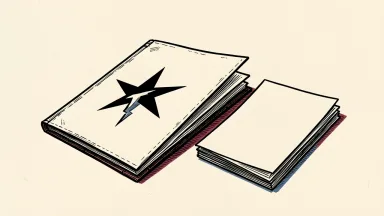Alignment Healthcare stock drops after a star-rating cut, shown as a folder with a broken-point star beside a stack of sheets.