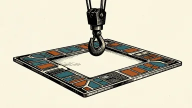 TSMC evaluating Texas investment: an industrial crane hook hovers over a large silicon wafer, preparing to place a new component.