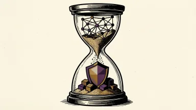 Rubrik expands Project Hourglass with Code Guardian: a large hourglass where falling sand turns into protective blocks upon hitting a shield.
