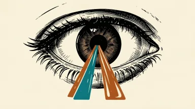 Glaukos licenses a tri-specific biologic for retinal diseases: three distinct streams converge on the retina of a stylized human eye.