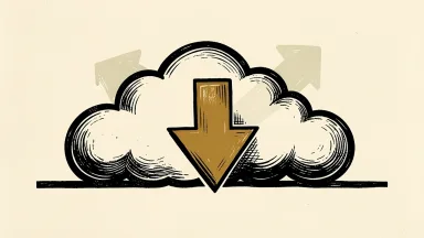 CoreWeave shares are represented by a cloud with a downward arrow, with a faint upward arrow behind it.
