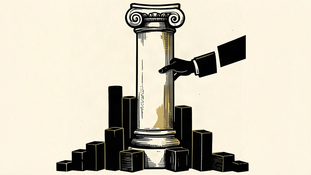 An editorial illustration showing a central pillar being crowded and constrained by other rising blocks, representing the dollar's yield advantage being limited by global rate hikes.