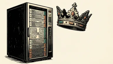 Boost Run (BRUN) agreement with a sovereign AI company: a stone crown is placed atop a computer server rack.