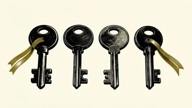 Cabaletta Bio grants inducement stock options to four new employees: four heavy keys with ribbons are laid out in a row.