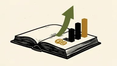 Humana's performance improvement shown as a rising arrow over an open book with ascending bars.