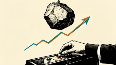 Bank of Japan inflation risk warning: a heavy stone hangs over a rising chart line as a hand adjusts a policy dial.