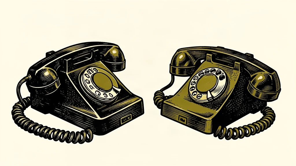 Two telephone handsets connected by a single cord, representing a direct line of communication between two financial authorities.