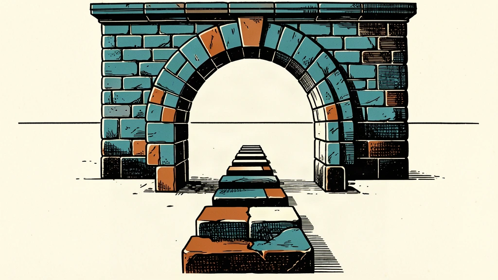 A stone path leads through a solid archway, representing steady economic momentum.