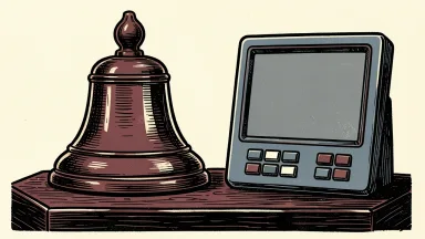 Zhibao Technology Inc. stock halted: a silent exchange bell and a blank trading terminal screen.