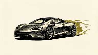 Tesla shares rise after Roadster unveiling, shown as a sleek electric car with a vapor trail from its rear thrusters.