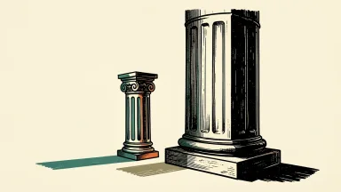 LPL Financial recruits Legacy Financial Group: a smaller ornate architectural column is positioned beside a large, solid pillar on a clean ivory surface.