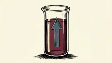 Revvity receives an Outperform rating: a large laboratory beaker with a bold upward arrow carved into its surface.