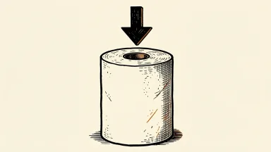 UBS lowers Kimberly-Clark price target; a paper towel roll with a downward arrow above it.