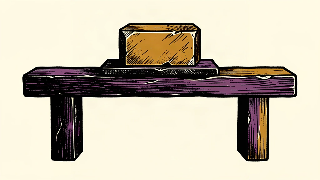 A conceptual illustration of two heavy stone blocks stacked in perfect balance on a supported beam, representing a steady interest rate.