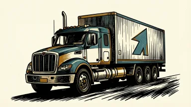 XPO upgraded to Buy by Citigroup: a heavy logistics truck cab on a rising upward slope.