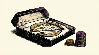 Domino's Pizza beats Q3 estimates with a pizza box and a stack of coins.
