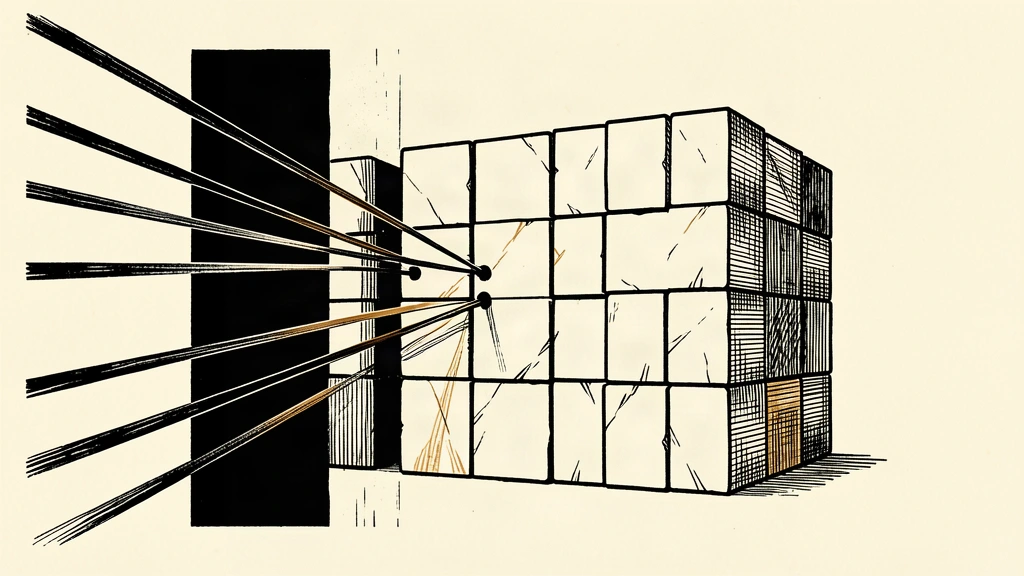 An editorial illustration showing a solid wall of blocks representing Chinese AI firms resisting six incoming probes from the side, symbolizing the rejection of US allegations.