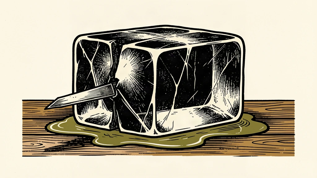 A conceptual illustration of a large block of ice being only slightly notched by a small scraper, representing inflation falling less than expected.